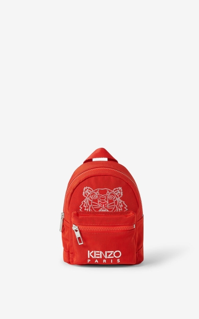 Kenzo Men Kampus Tiger Canvas Mini Backpack Medium Red